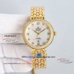 Best Omega De Ville Pearl Shell Face Gold Diamond Bezel Swiss Mechanical Ladies Watch Replica (1)_th.jpg